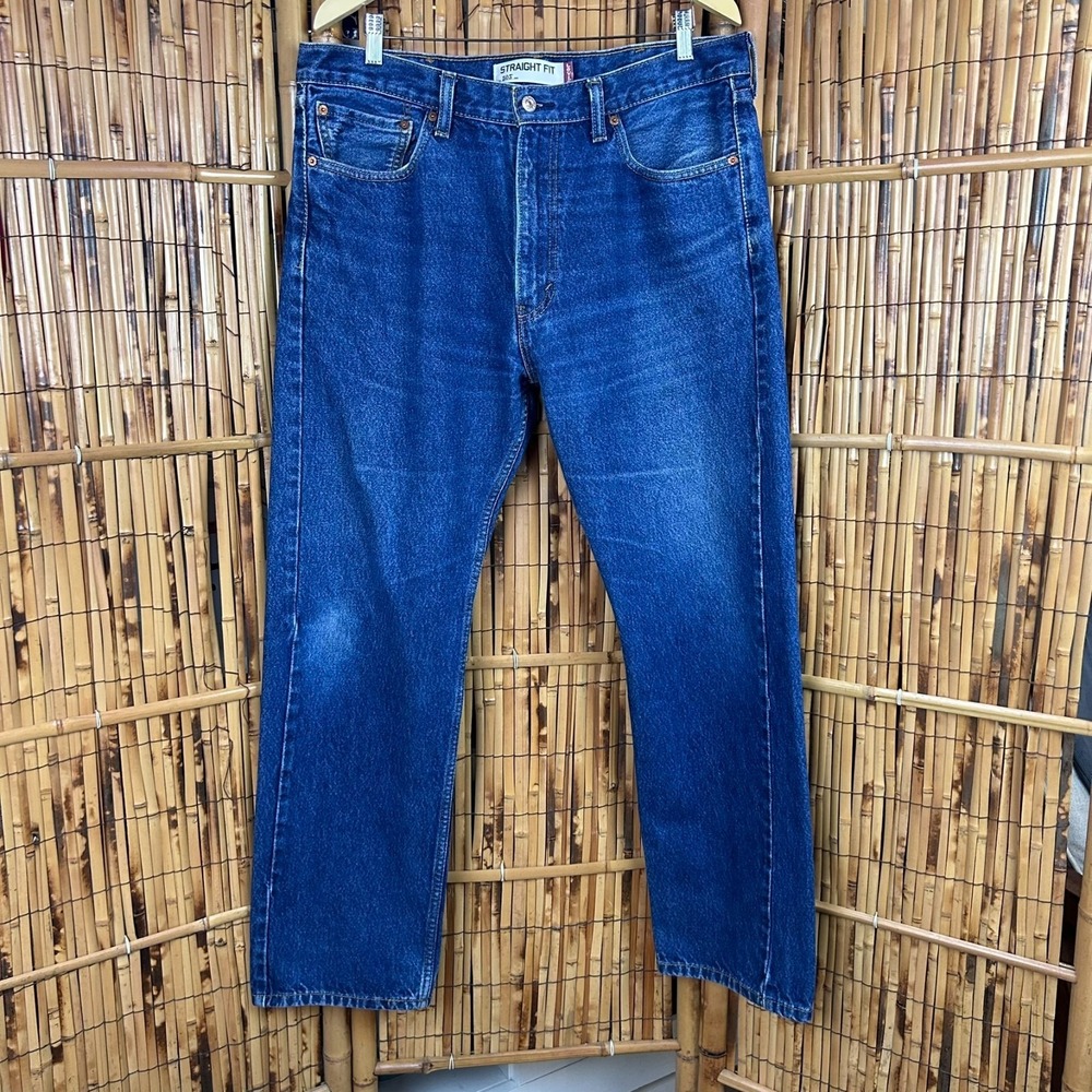 Levi's 505 Straight Fit Men's 38X32 Dark Wash Blue Denim‎